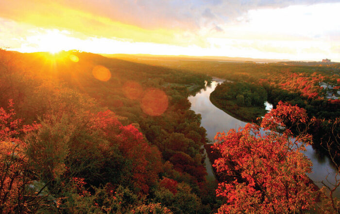 View of Branson fall colors from a scenic overlook