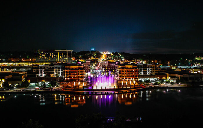 aerial view of branson strip